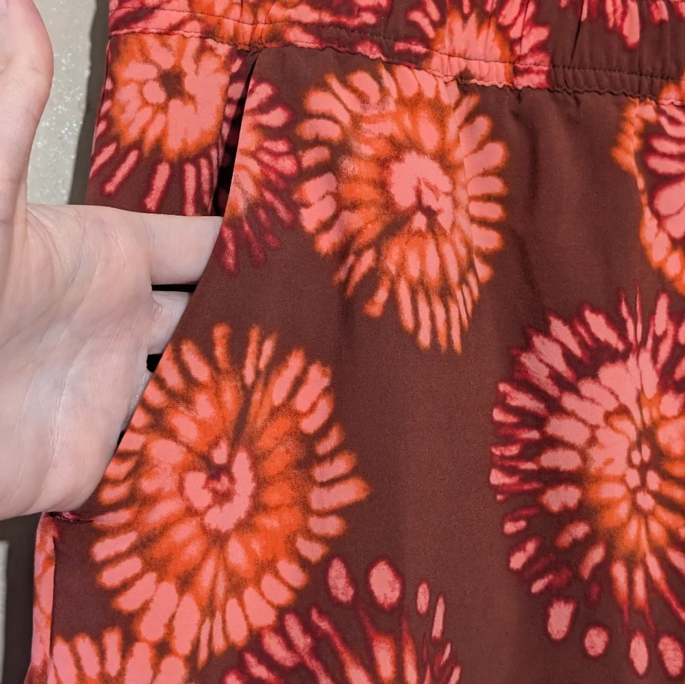 Toad&Co,Sunkissed Weekend Pull-On Skort, Orange Tie Dye,Size:M - Picture 4 of 5